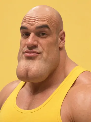 Personagem careca de regata amarela